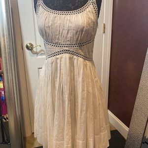 NWT Jill Stuart White Cotton Dress with Cutouts on Straps and Waist